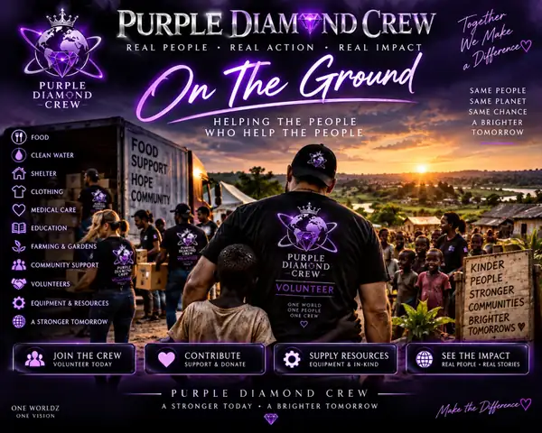Purple Diamond Crew On The Ground — real people, real action, real impact